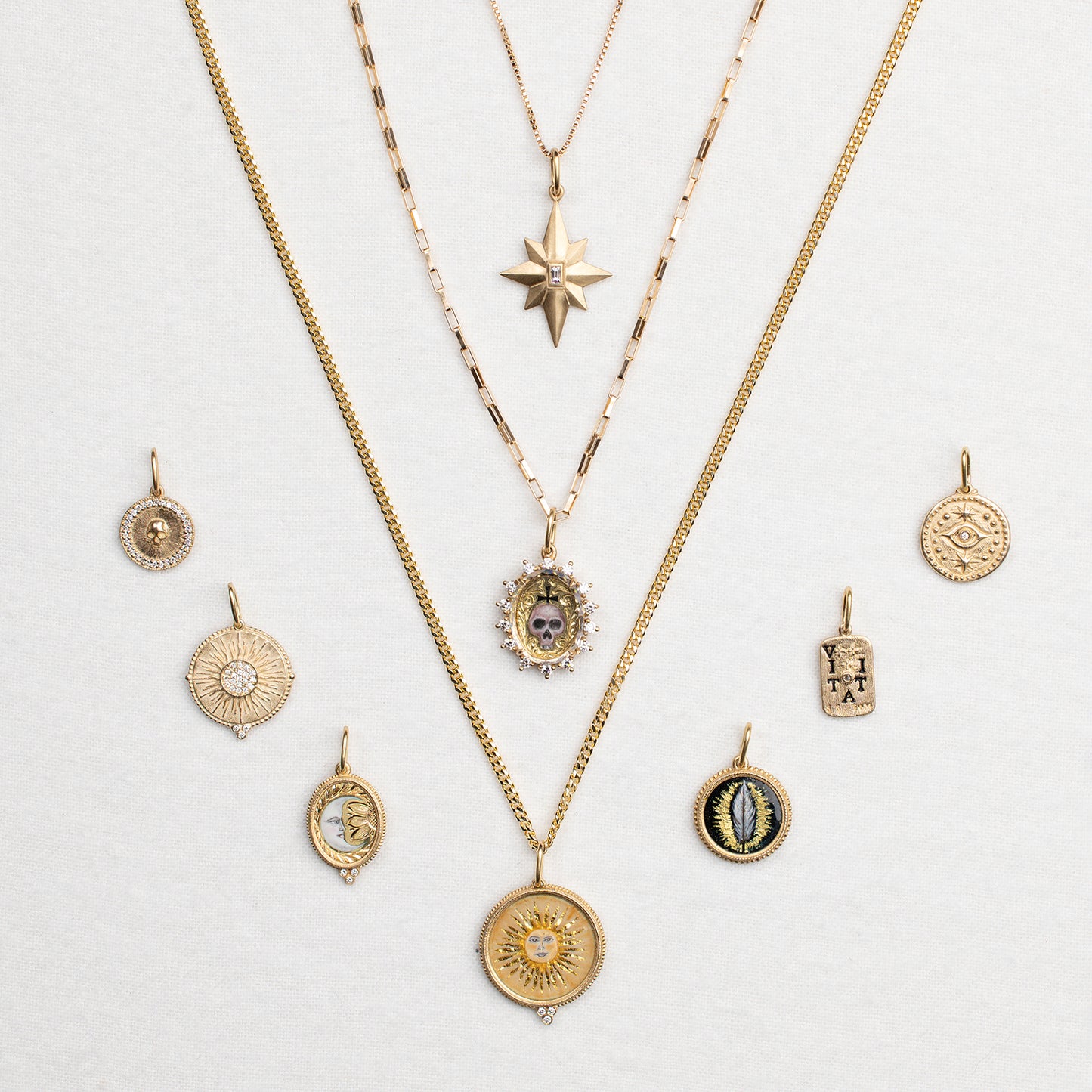 Diamond Sun Charm