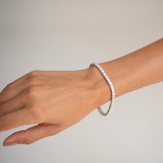 Block Diamond Tennis Bracelet