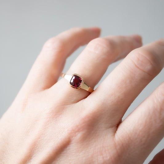 Garnet Cushion Ring