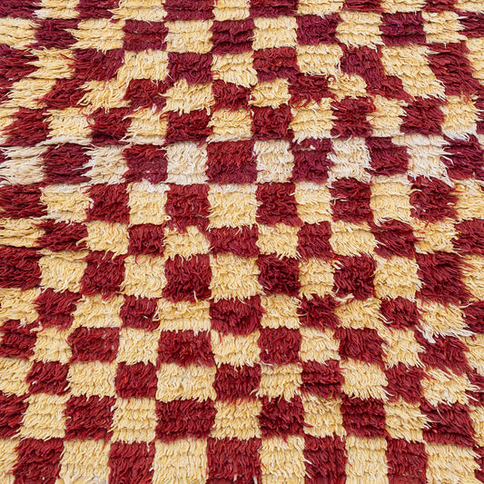 Red Checkerboard Moroccan Runner