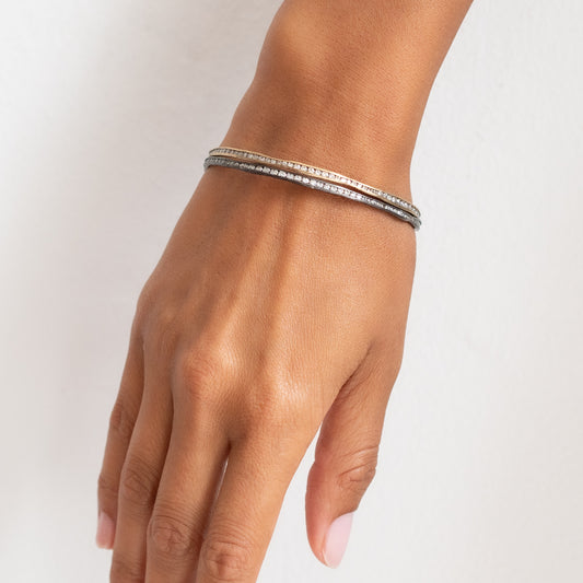 Gold & Diamond Fissure Bangle