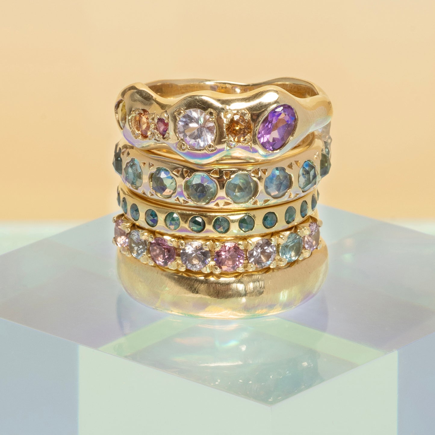 Green Diamond Eternity Band