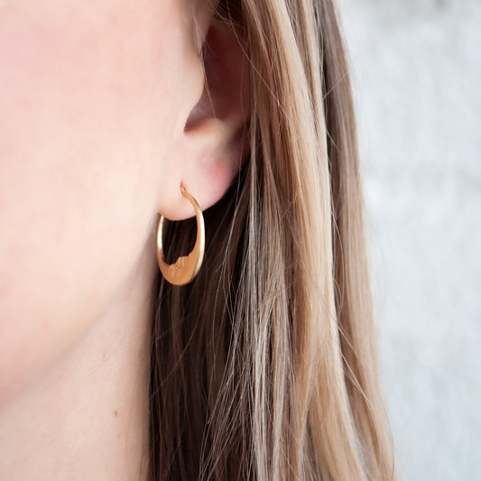 Small Crescent Moon Hoops