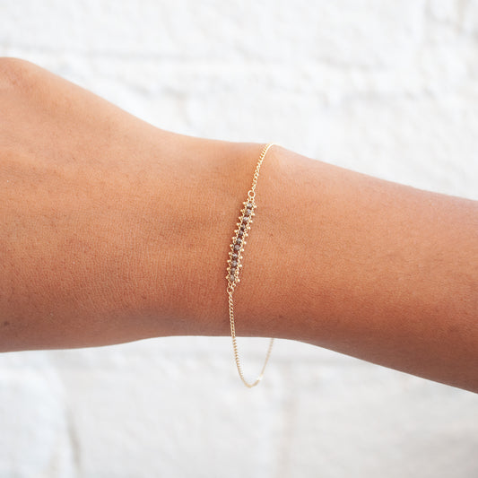 Champagne Diamond Textile Row Bracelet