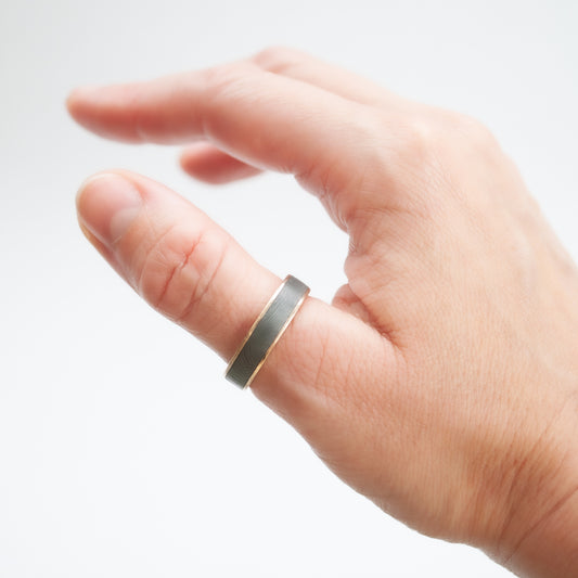 Twist Steel Gold Band