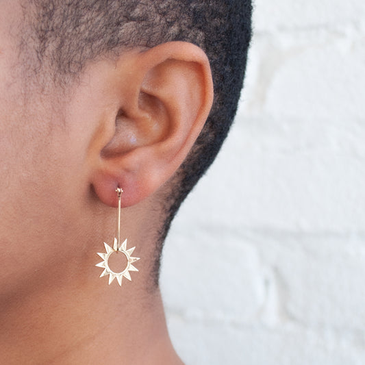 Latch and Spur Gold Earrings