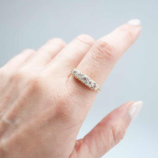 Half Hoop Filigree Diamond Ring