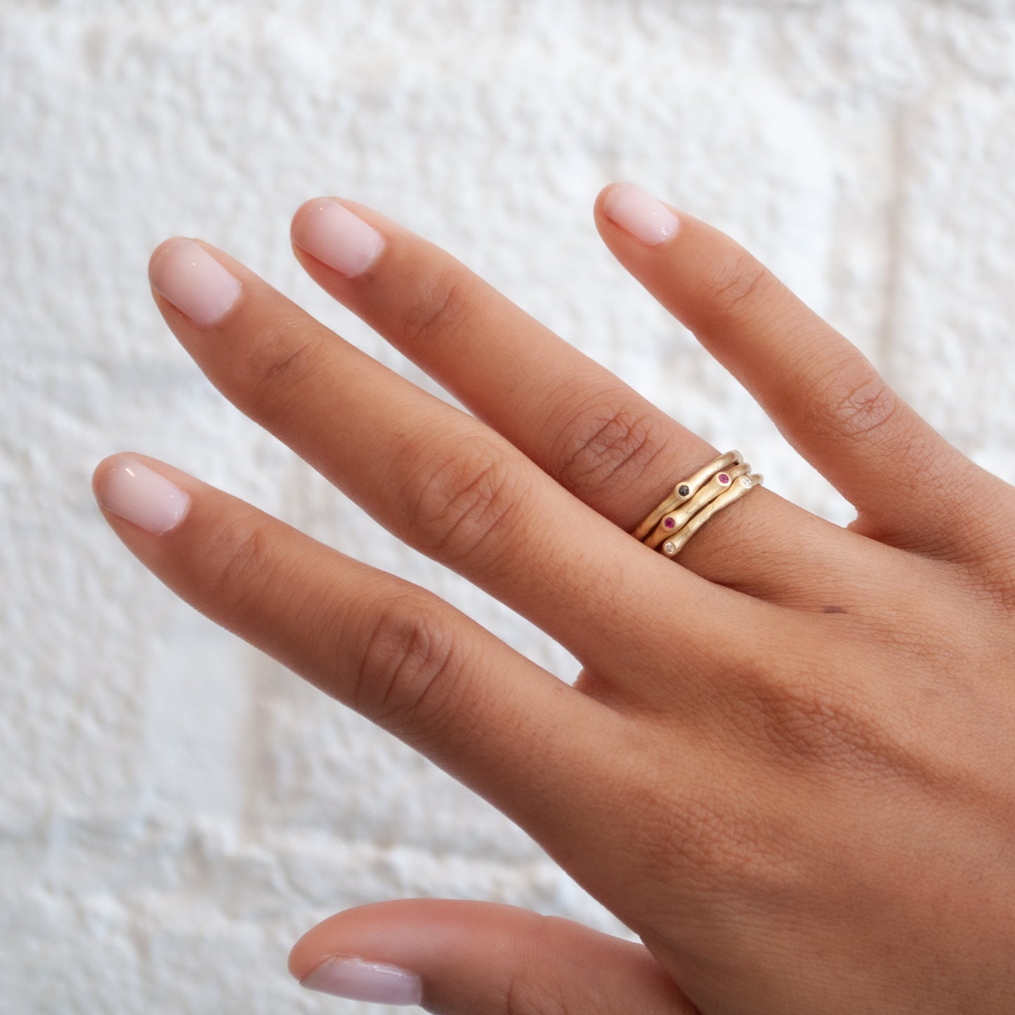 Petite Black Diamond Stacking Ring