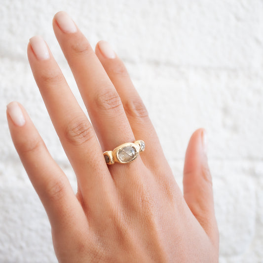 Firelight Diamond Signet Ring