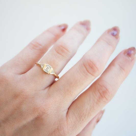 Radiant Diamond Step Cut Ring