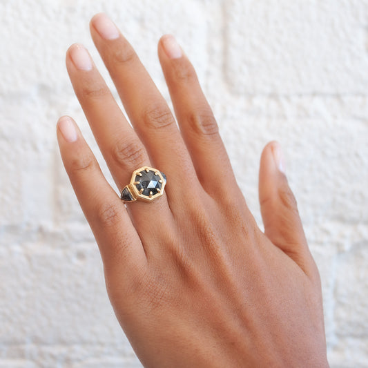 Three Diamond Cleopatra Ring