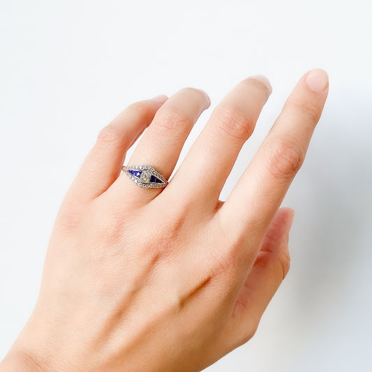 Art Deco Sapphire & Diamond Ring