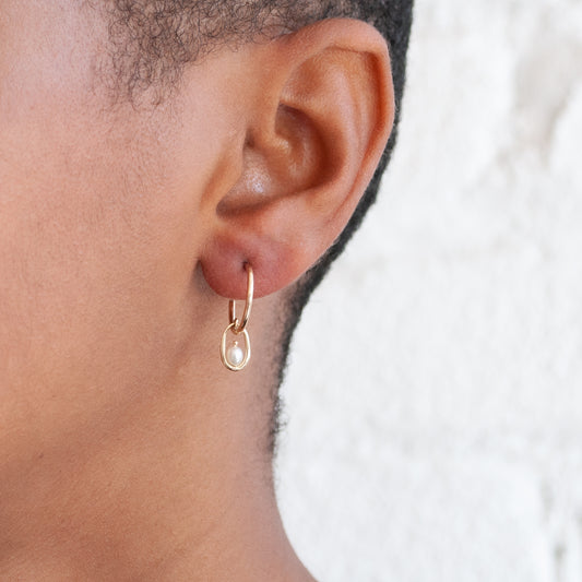 Pearl Droplet Hoops