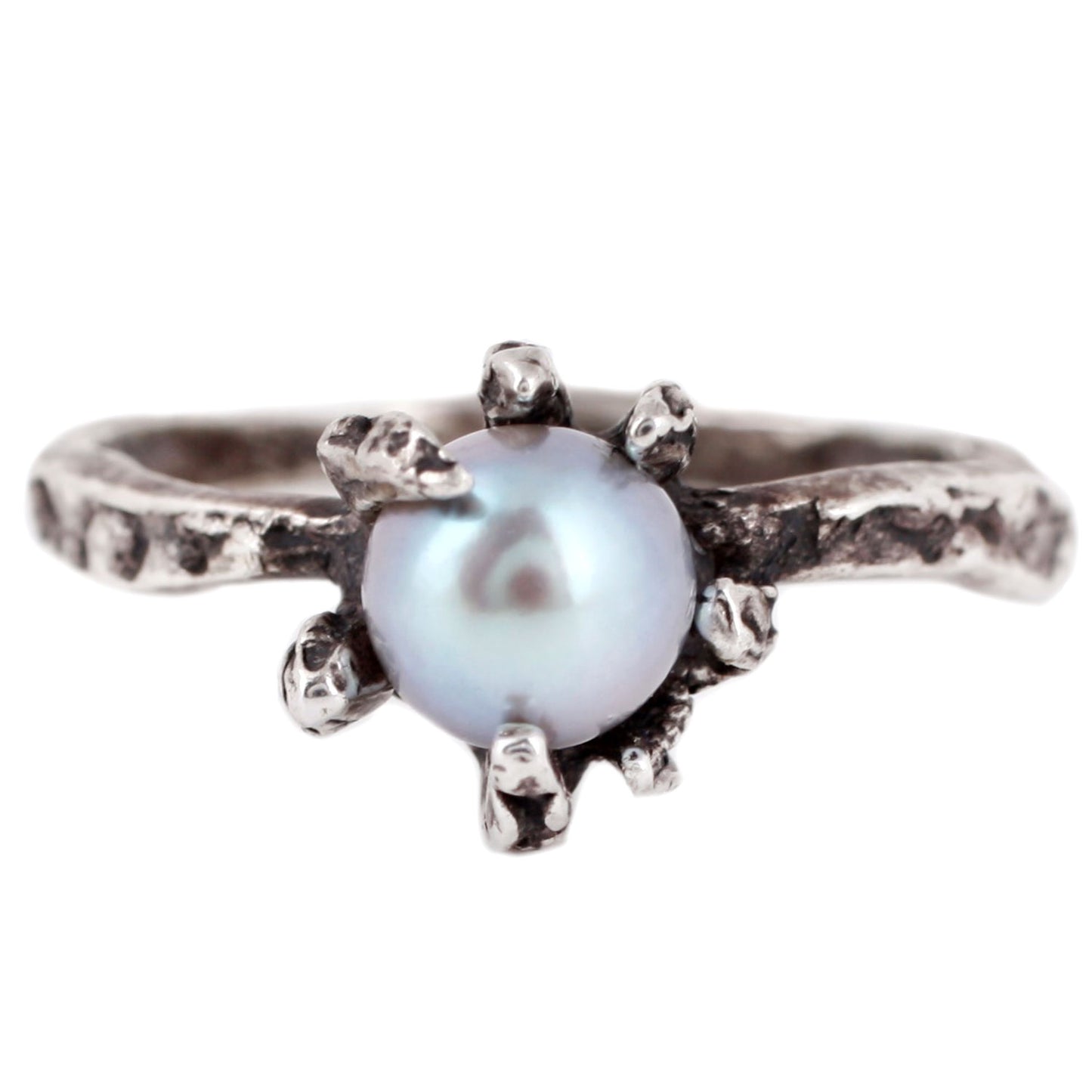 Silver Stingray Akoya Pearl Ring