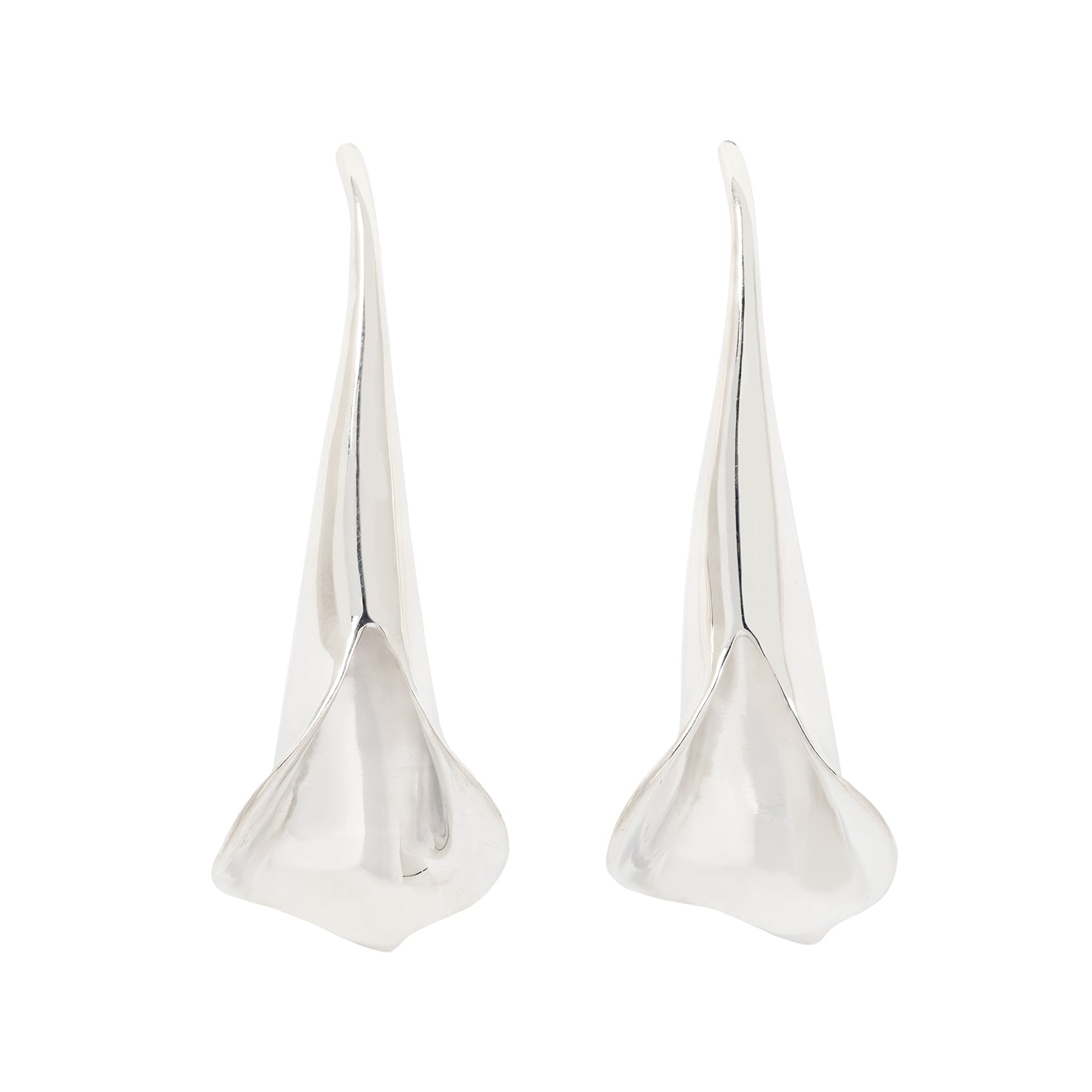 Silver Slim Calla Earrings