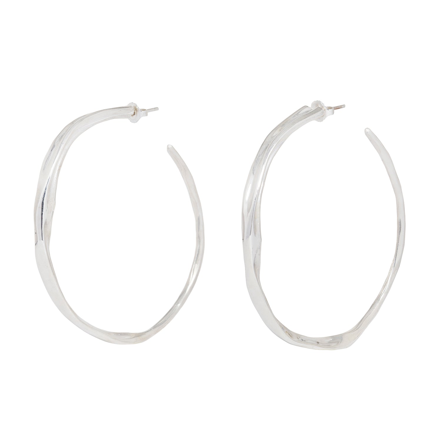 Silver Small Sinew Hoops