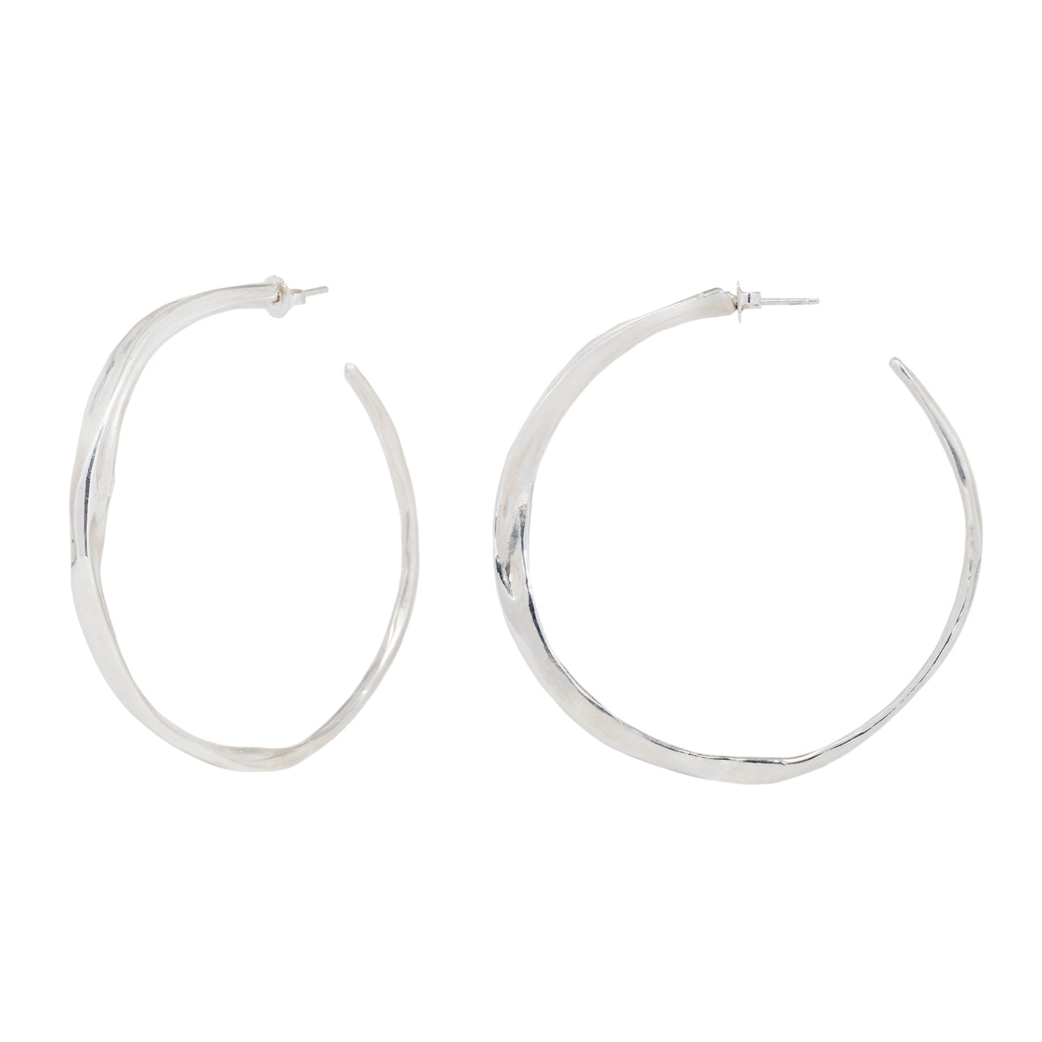 Silver Small Sinew Hoops