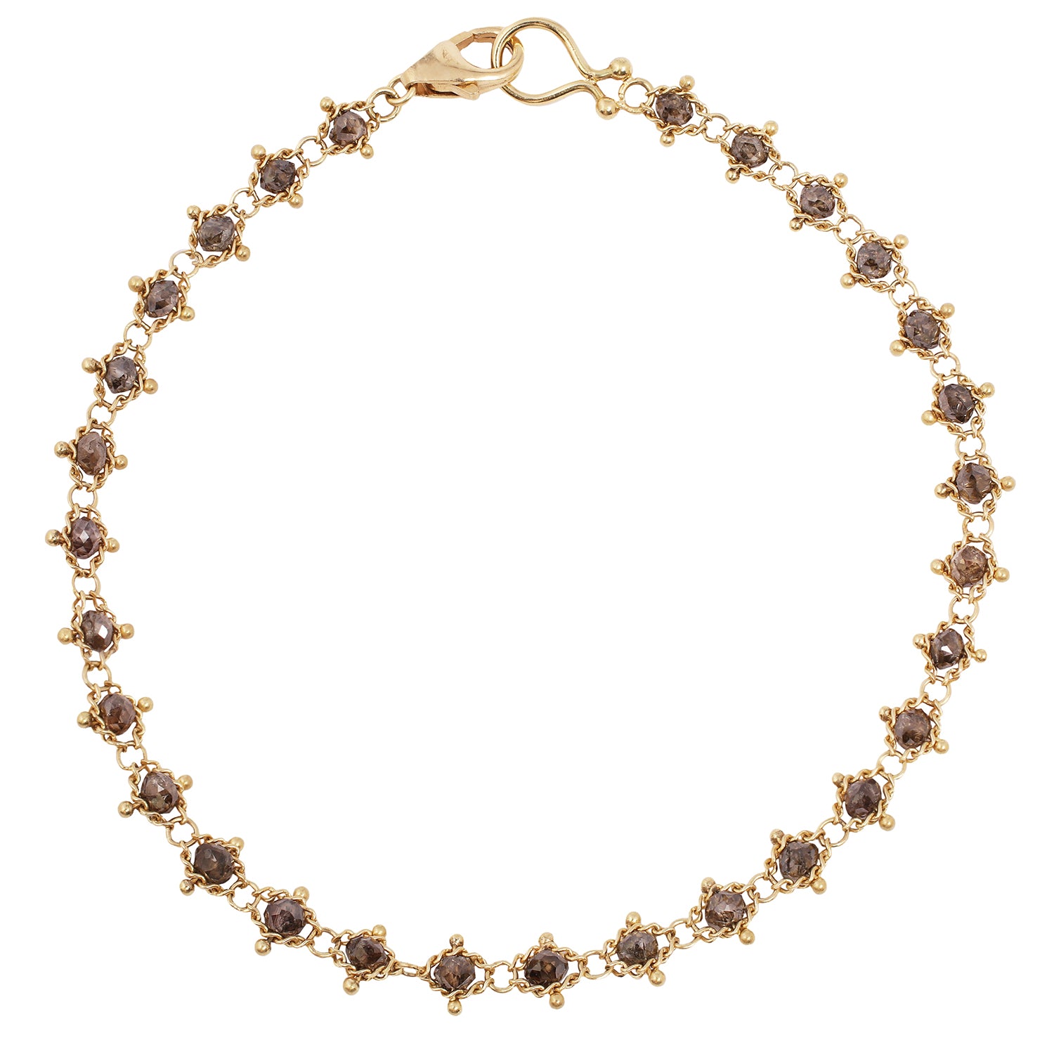 Champagne Diamond Textile Bracelet