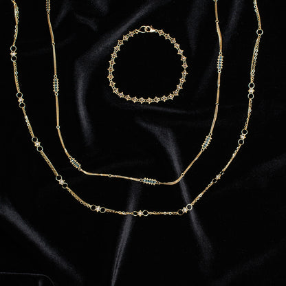 Champagne Diamond Textile Bracelet