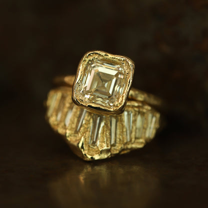 Armach 1.8ct Asscher Lemon Diamond Organic Ring
