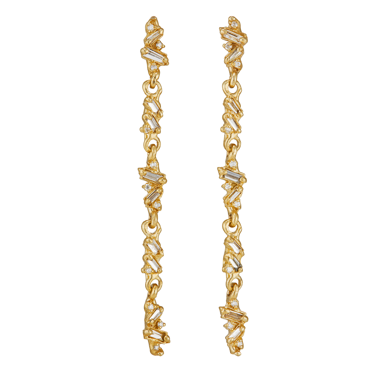 Armach Mixed Diamond Drop Earrings III