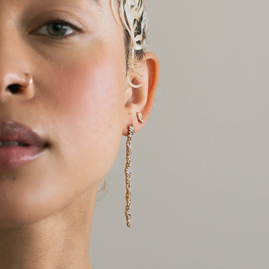 Armach Mixed Diamond Drop Earrings III