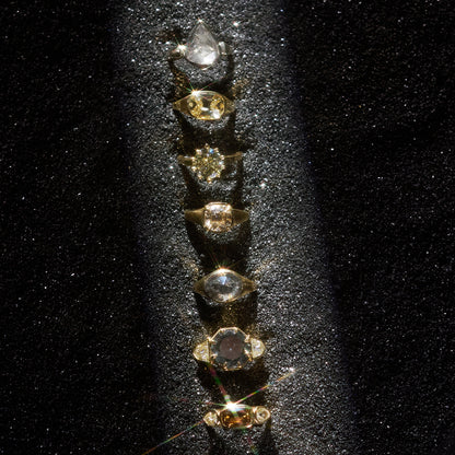 Speckled Diamond Oval Signet Ring