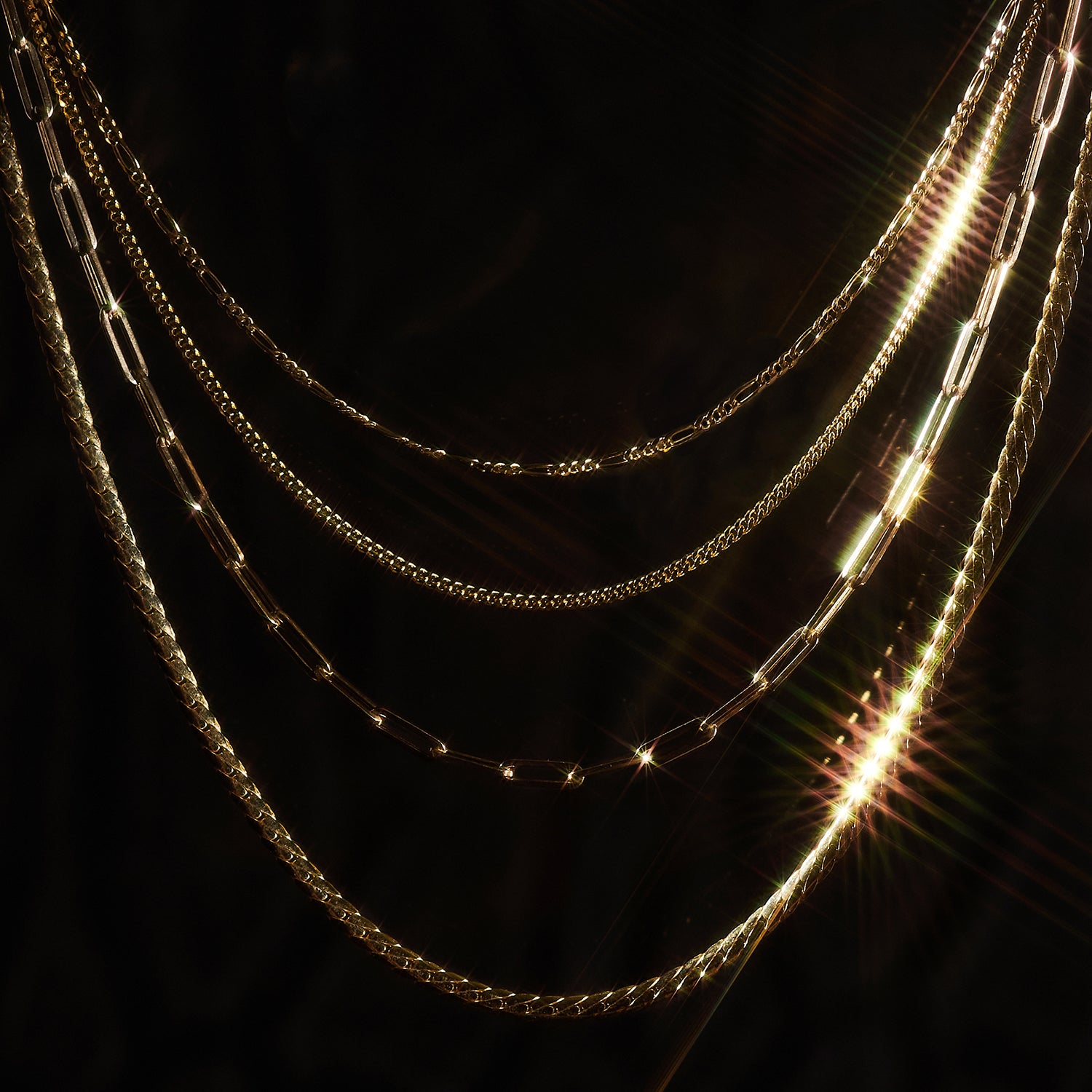Thin Gold Figaro Necklace