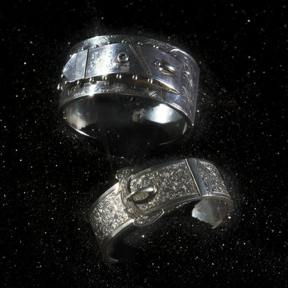Silver Floral Buckle Bangle