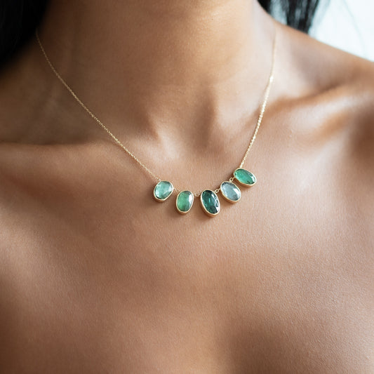 Large Multi Green Tourmaline Necklace