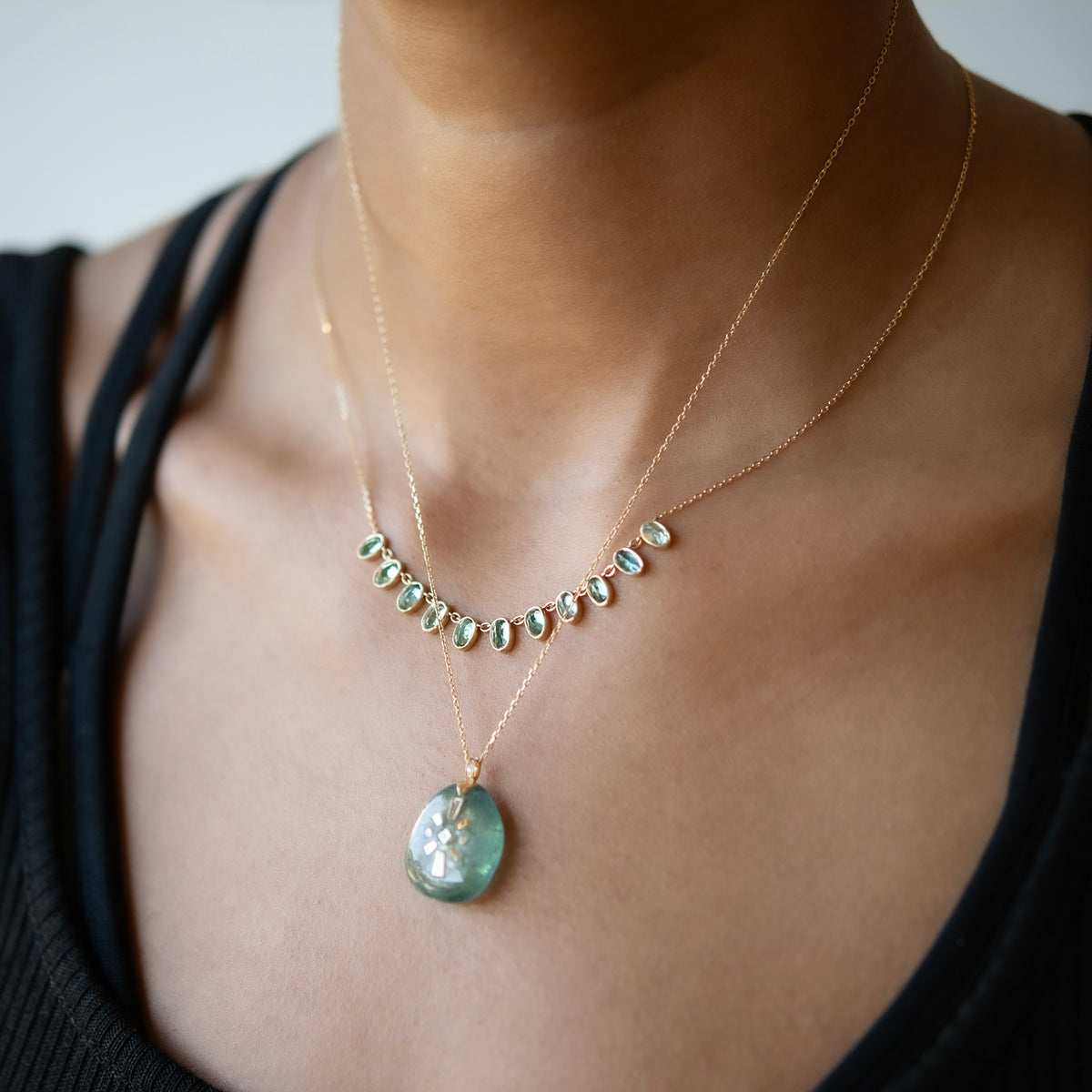 Sun & Moon Tourmaline Necklace