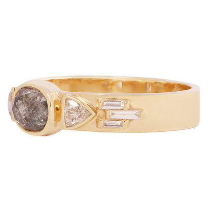Gray Diamond Deco Totem Ring