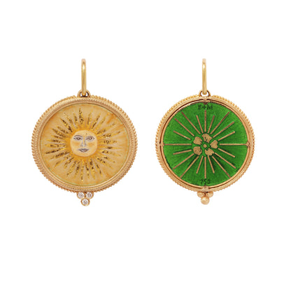 Gold Foil Sun & Diamond Charm