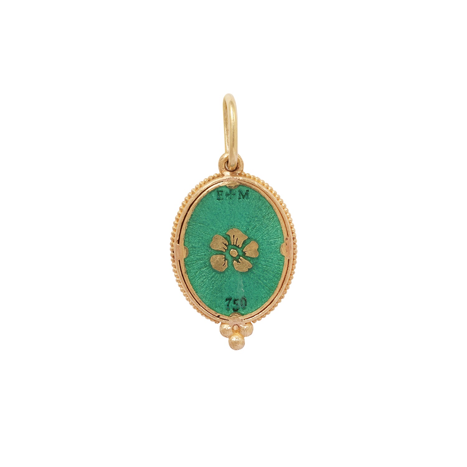 Enameled Moon & Diamond Charm