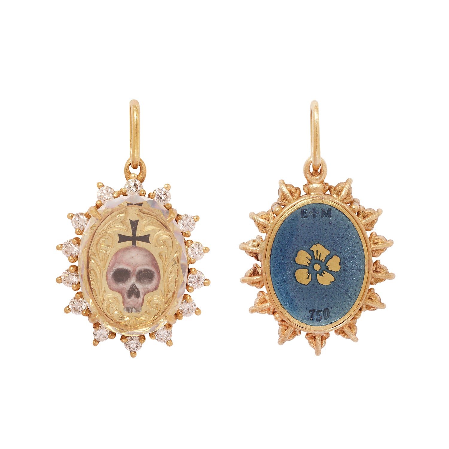 Enamel Skull Charm