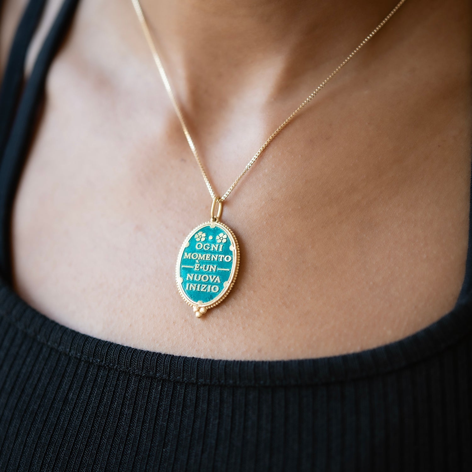 Enamel Peacock & Diamond Charm