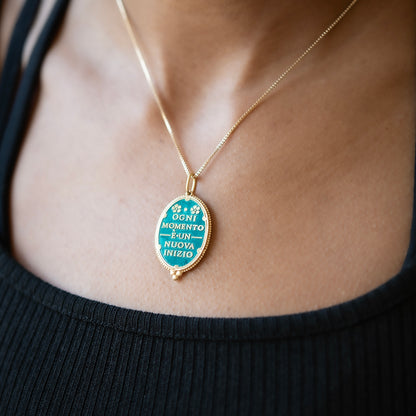 Enamel Peacock & Diamond Charm