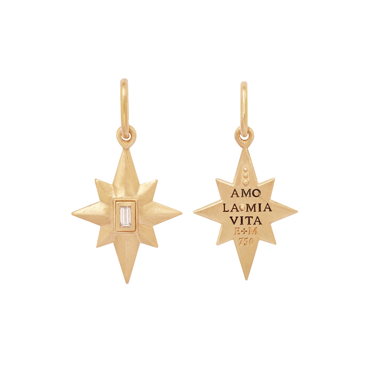 Small Diamond North Star Satin Charm