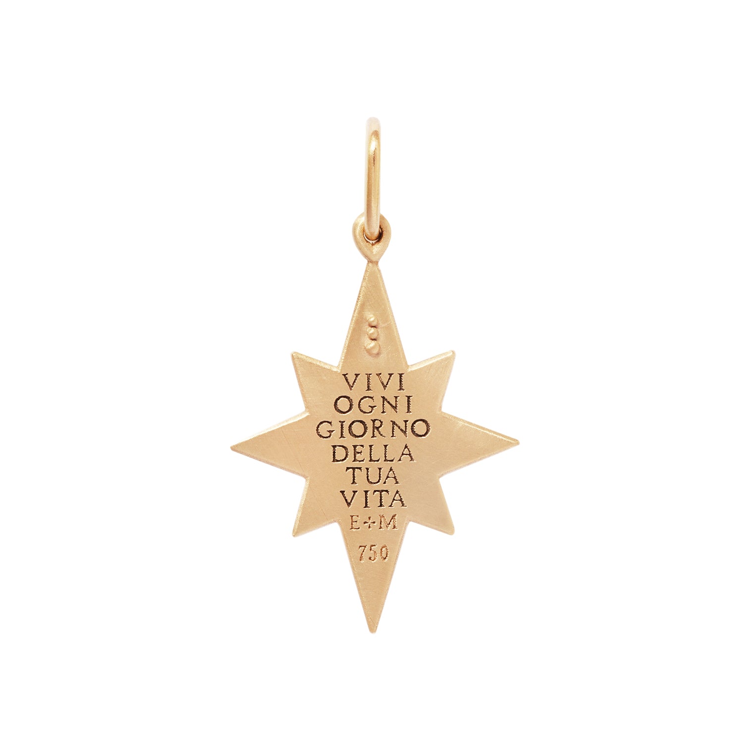 Medium Diamond North Star Satin Charm
