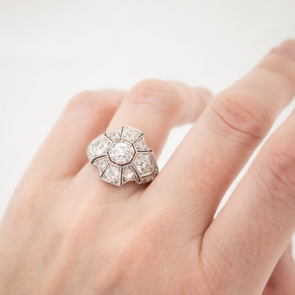 Platinum Deco Diamond Ring