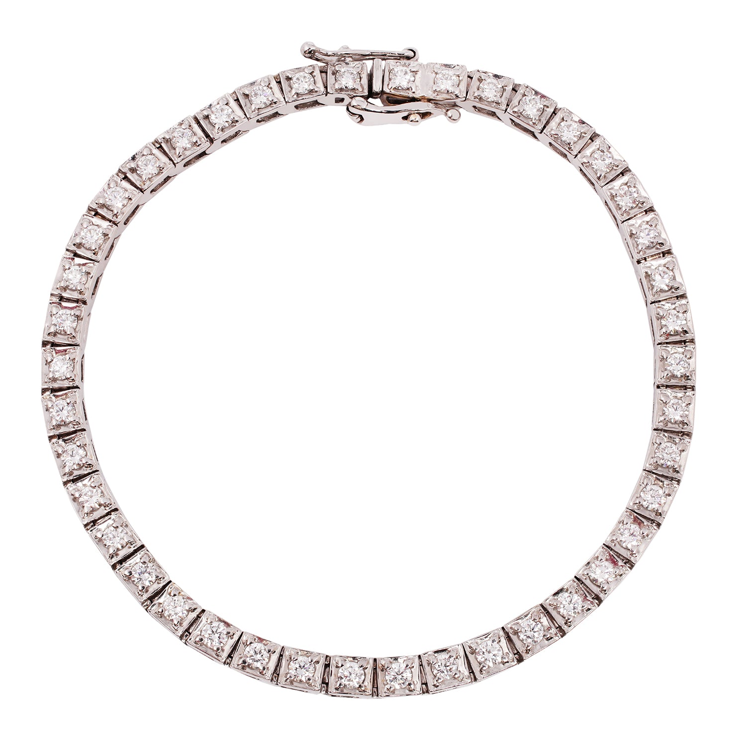 Block Diamond Tennis Bracelet