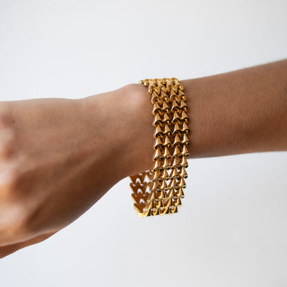 Gilded Lattice Link Bracelet