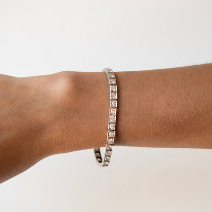 Antique Block Diamond Tennis Bracelet