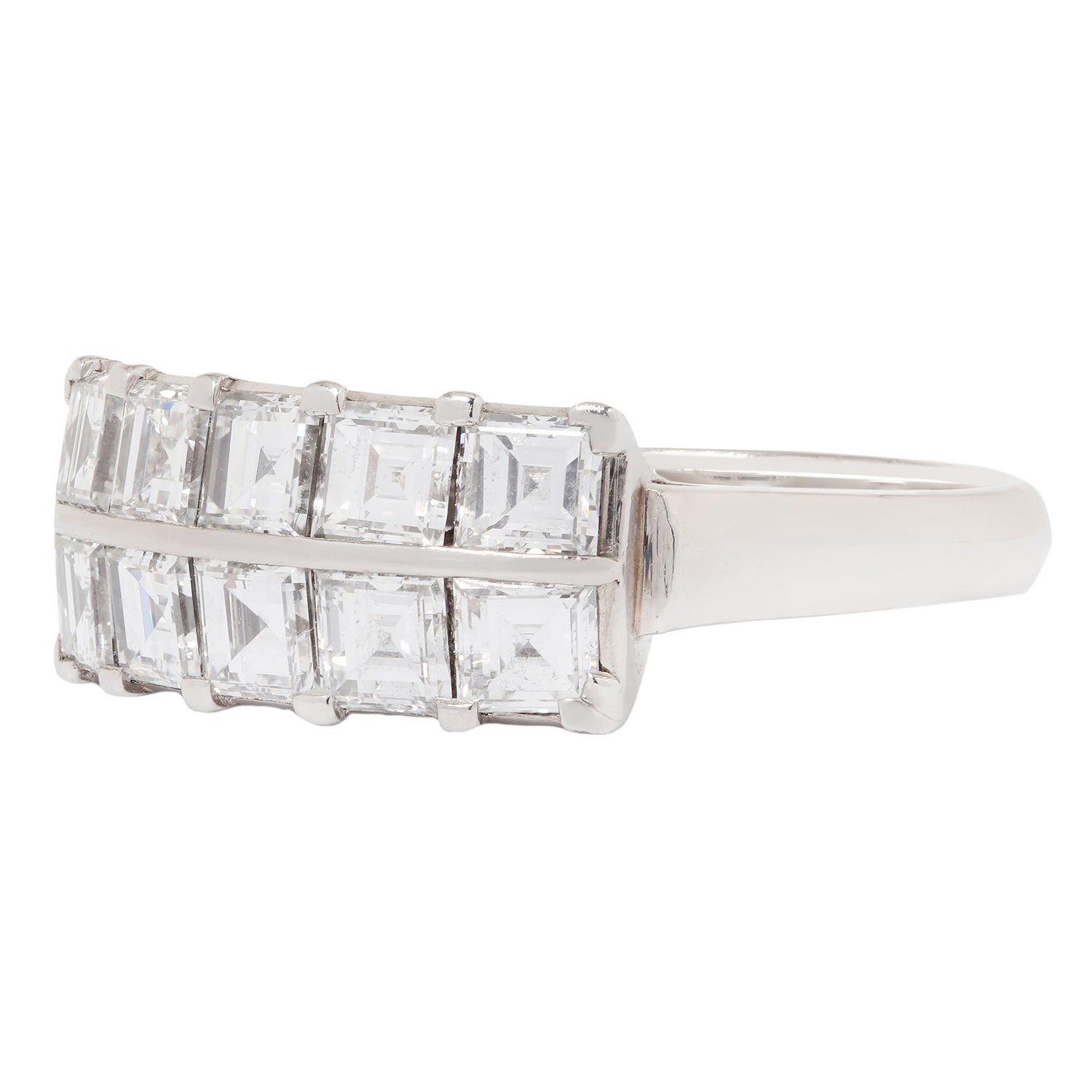 Double Row Diamond Deco Ring