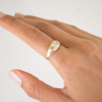 Gold Gilded Diamond Dome Ring