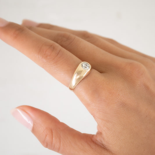 Gold Gilded Diamond Dome Ring