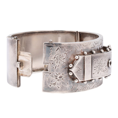 Silver Dot Buckle Bangle
