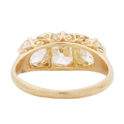Victorian Crown Diamond Half Hoop Ring
