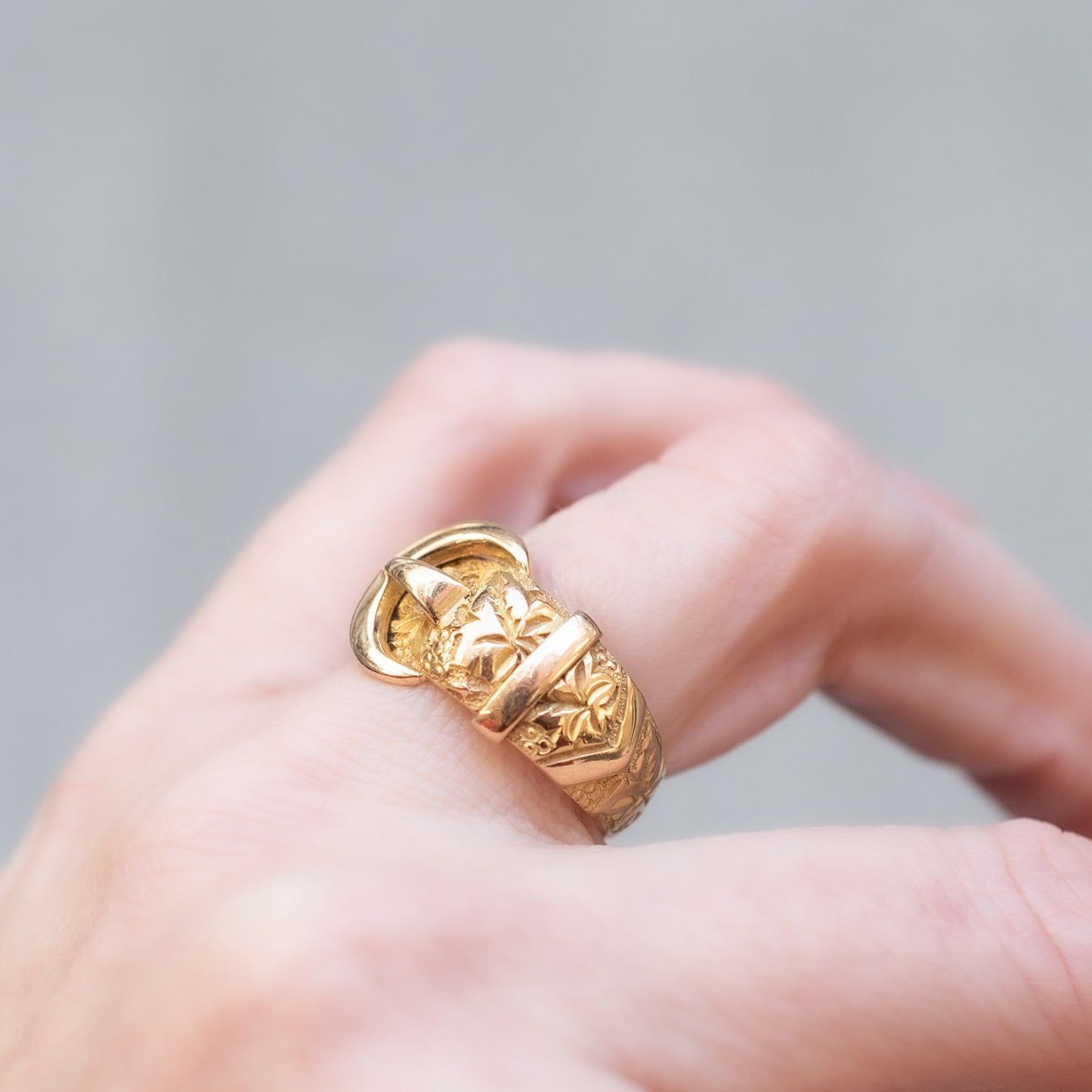 Golden Lily Buckle Ring