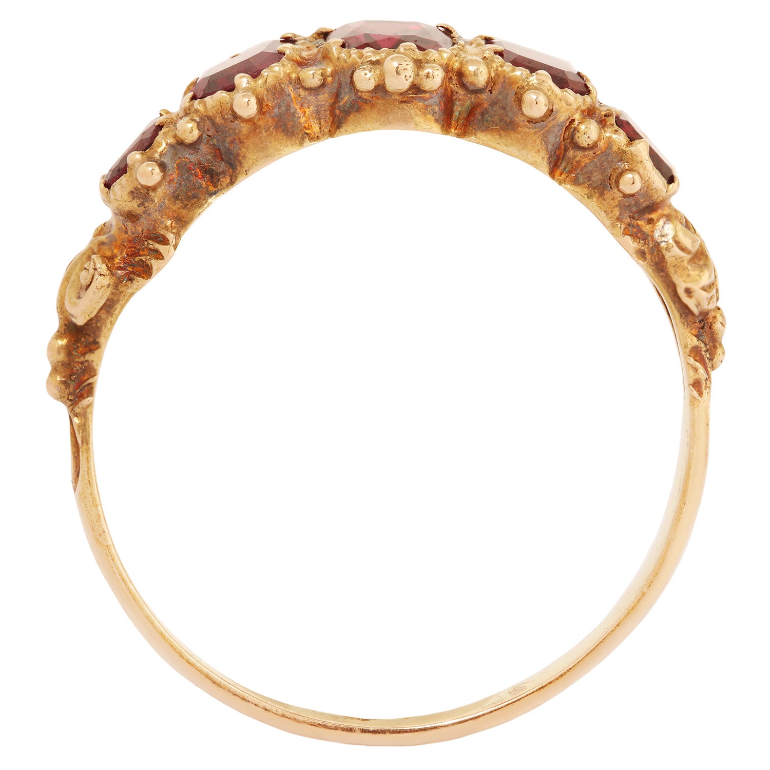 Victorian Five Garnet Ring